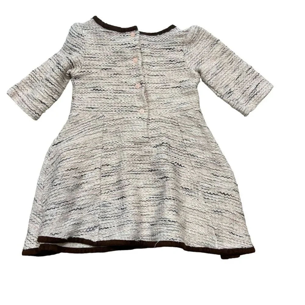 Janie and‎ Jack Sweet Stables Boucle Bow Dress Size 4 Pink and Brown